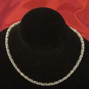 Sterling silver handmade byzantine chainmaille necklace